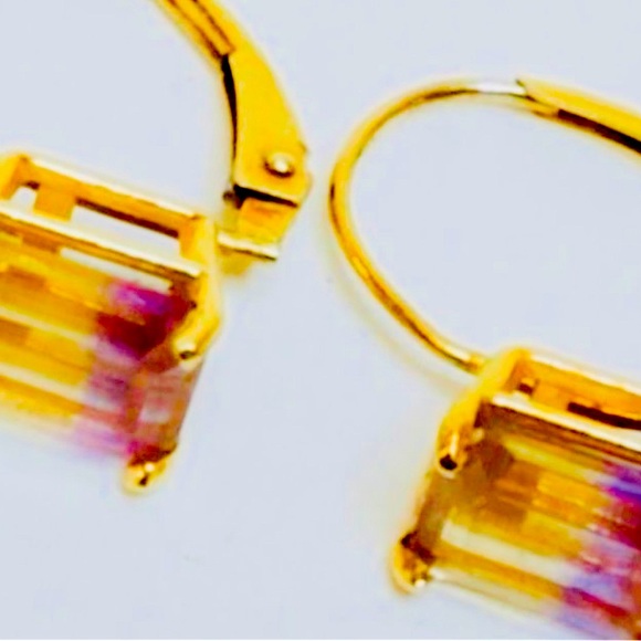 14k Vintage Ametrine Drop Dangle 4.16 Carat